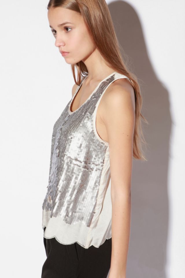 Sparkle & Fade Silver Sequin Tank Top