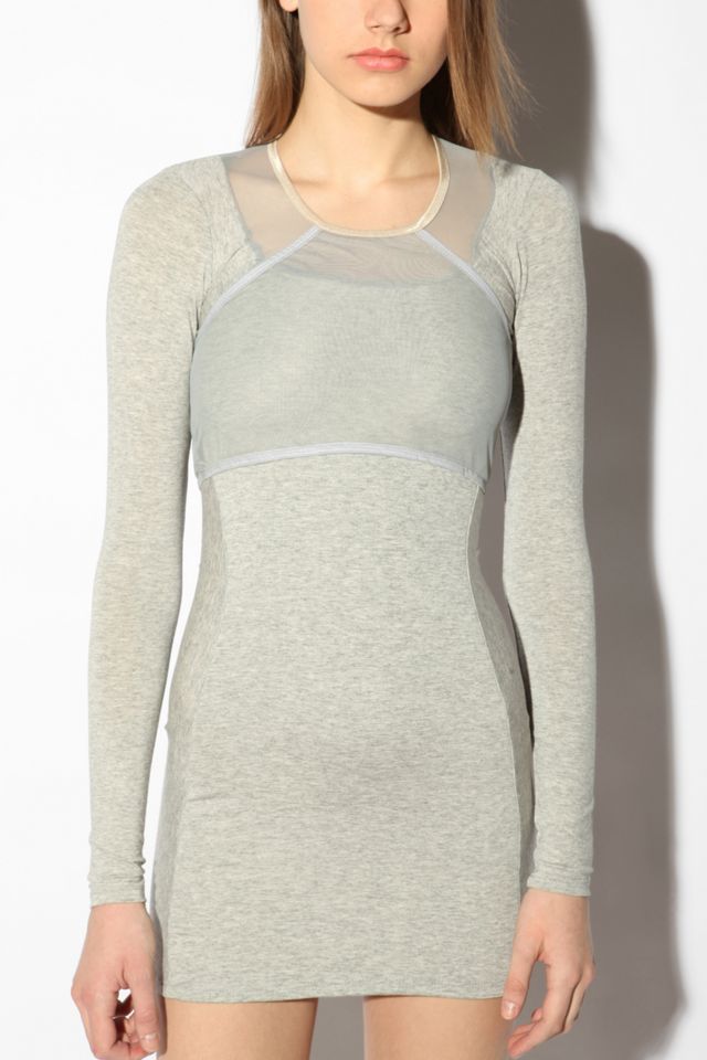 Grey Antics Long-Sleeved Knit Mesh Mini Dress | Urban Outfitters