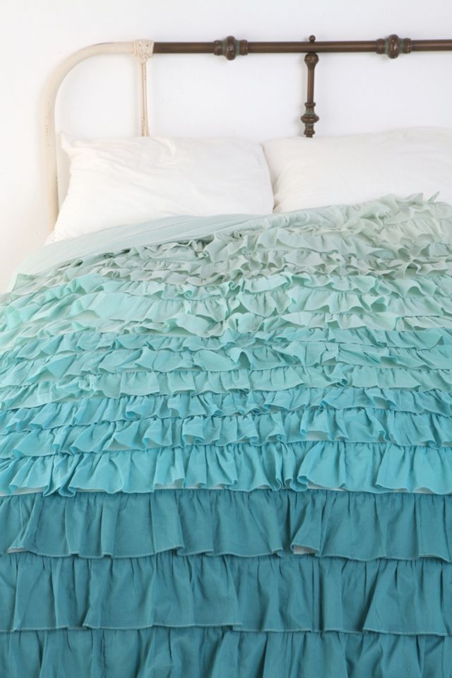 Tonal Waterfall Ruffle Duvet Cover | Urban Outfitters
