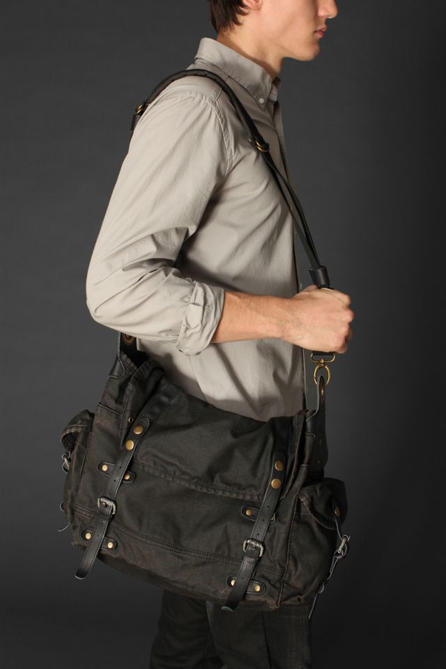 Washed Canvas Messenger Bag Urban Outfitters
