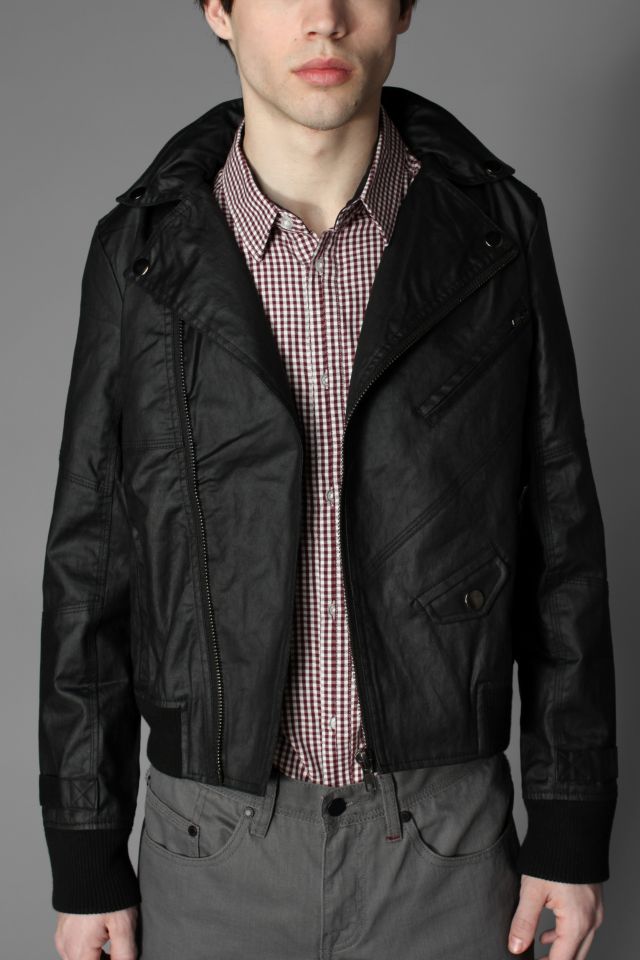 Black cotton moto outlet jacket