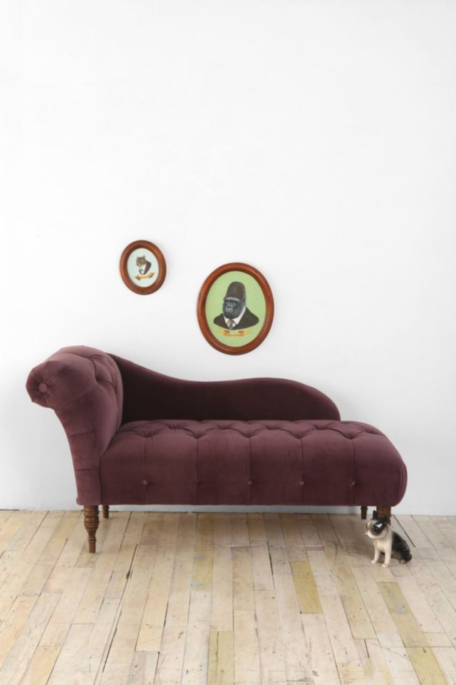 Edie Velvet Chaise Plum Urban Outfitters