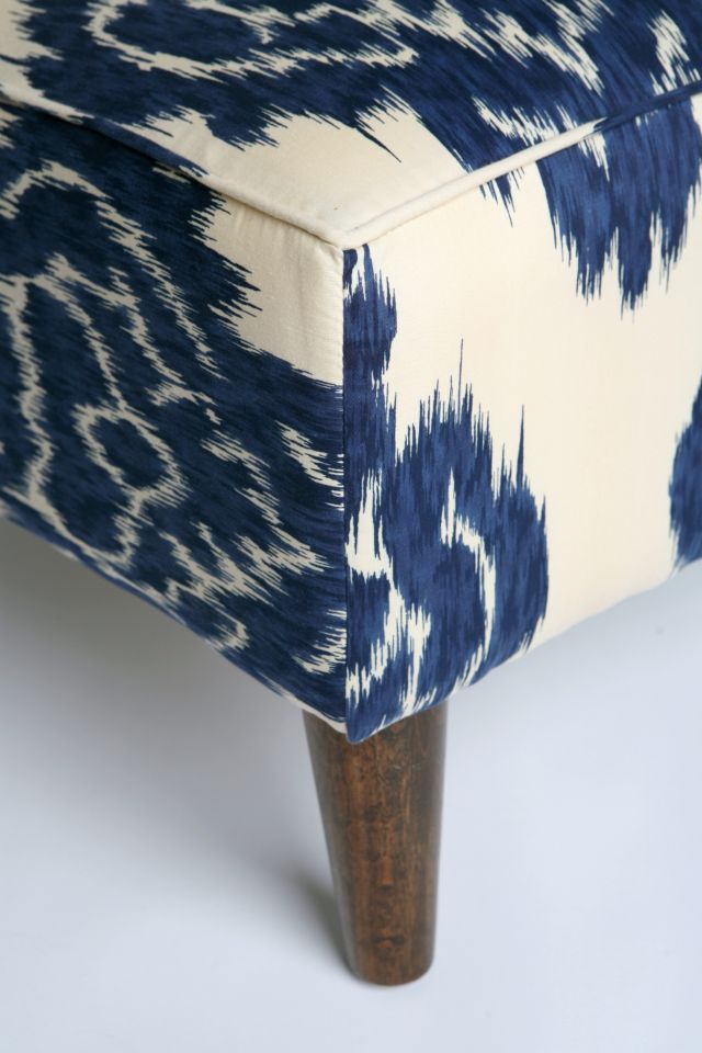 Slipper Chair - Indigo Ikat #3