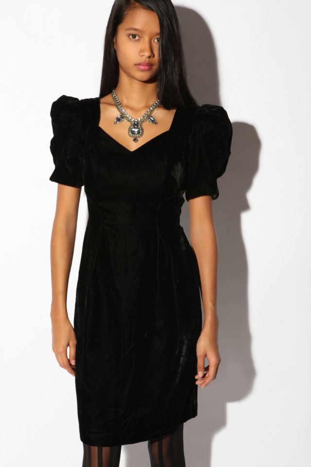 Vintage 80s Velvet Sweetheart Dress Urban Outfitters Canada