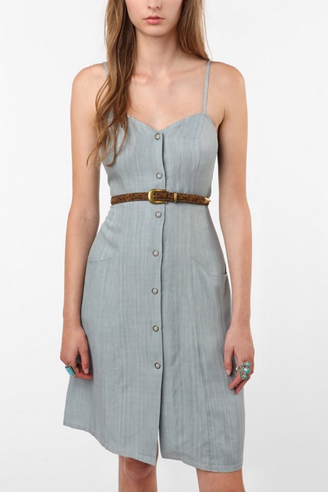 COPE Snap-Front Chambray Dress | Urban Outfitters