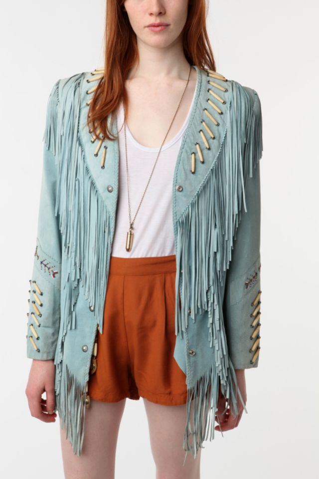 80s fringe jacket best sale