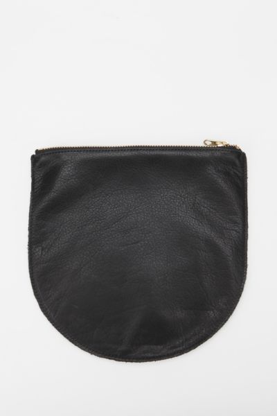 NEW BAGGU BLACK SMALL LEATHER POUCH NWOT 