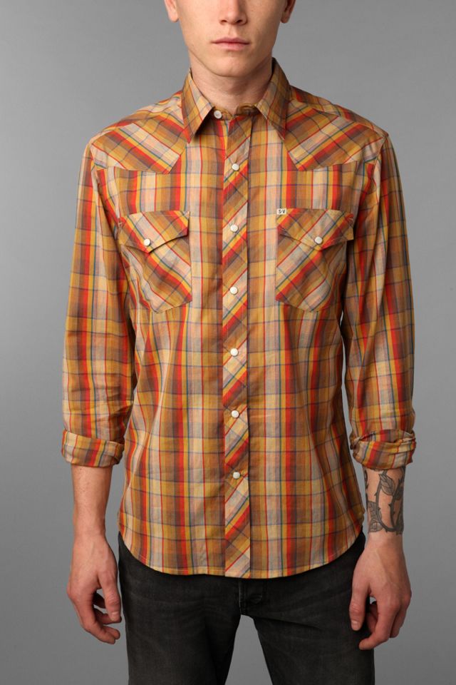 Salt Valley Chuckles Plaid Western Shirt Urban Outfitters