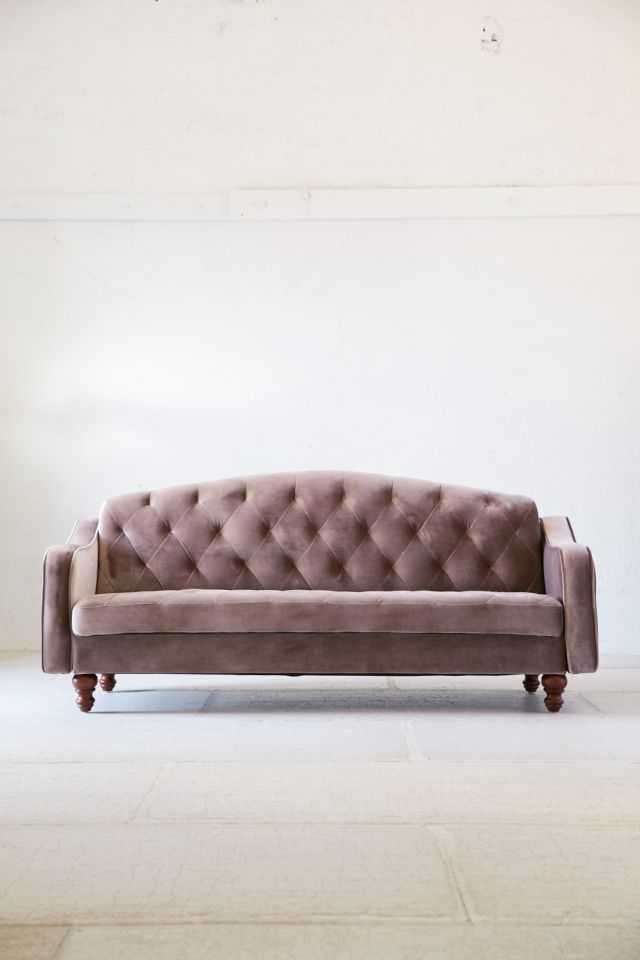 Ava Velvet Tufted Sleeper Sofa #1