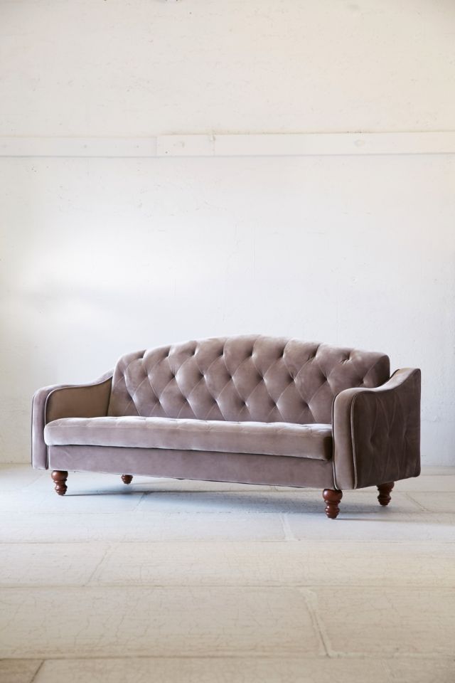 Ava Velvet Tufted Sleeper Sofa #2