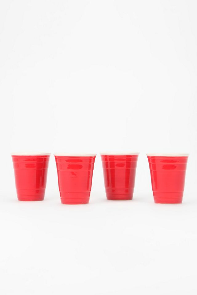 Red Cup Shot Glass Set Of 4 Urban Outfitters