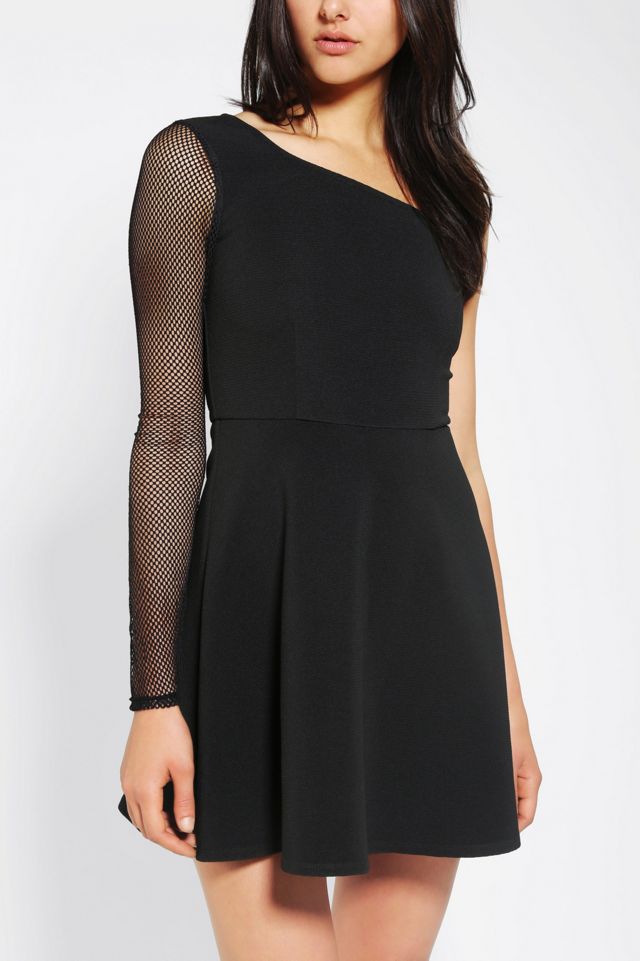 Sparkle & Fade Mesh-Arm Skater Dress | Urban Outfitters