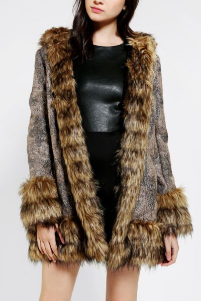 minkpink faux fur jacket