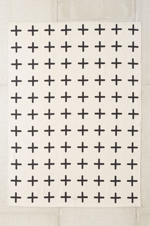 Plus Sign Printed Rug | Urban Outfitters