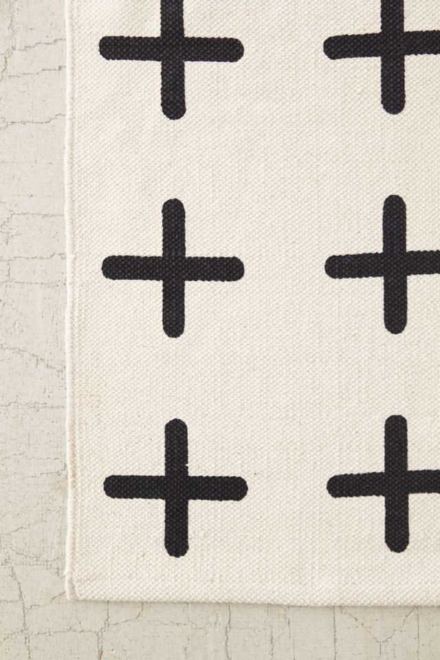 Plus Sign Printed Rug | Urban Outfitters