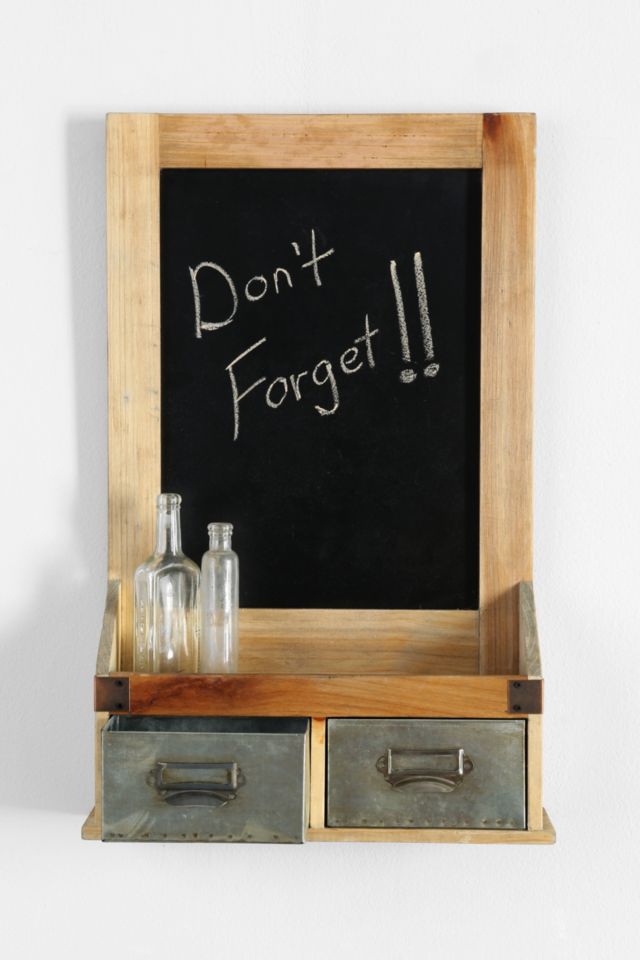 DualDrawer Chalkboard Wall Shelf Urban Outfitters