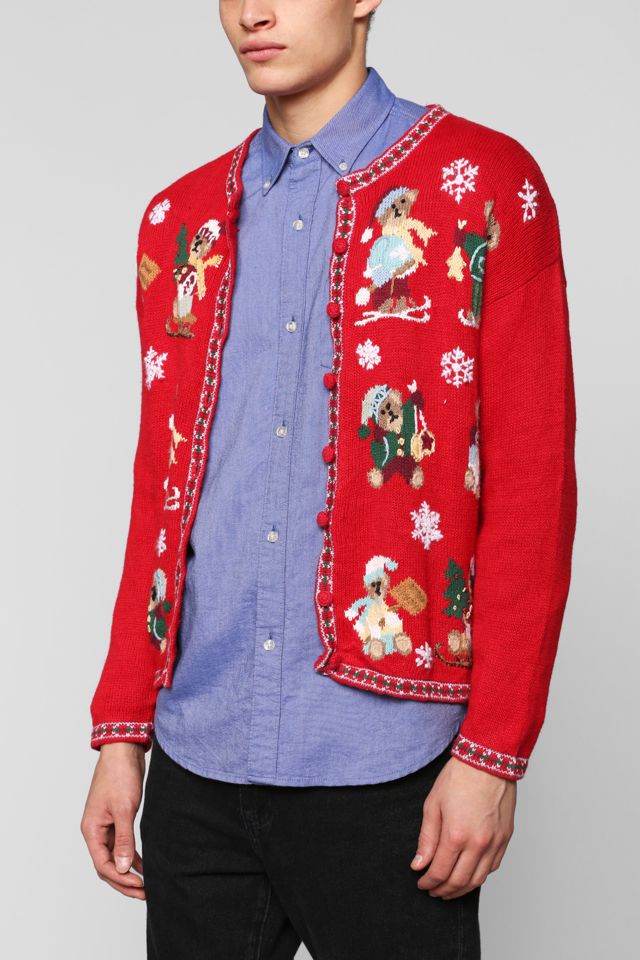 Urban Renewal Vintage Ugly Christmas Cardigan Urban Outfitters