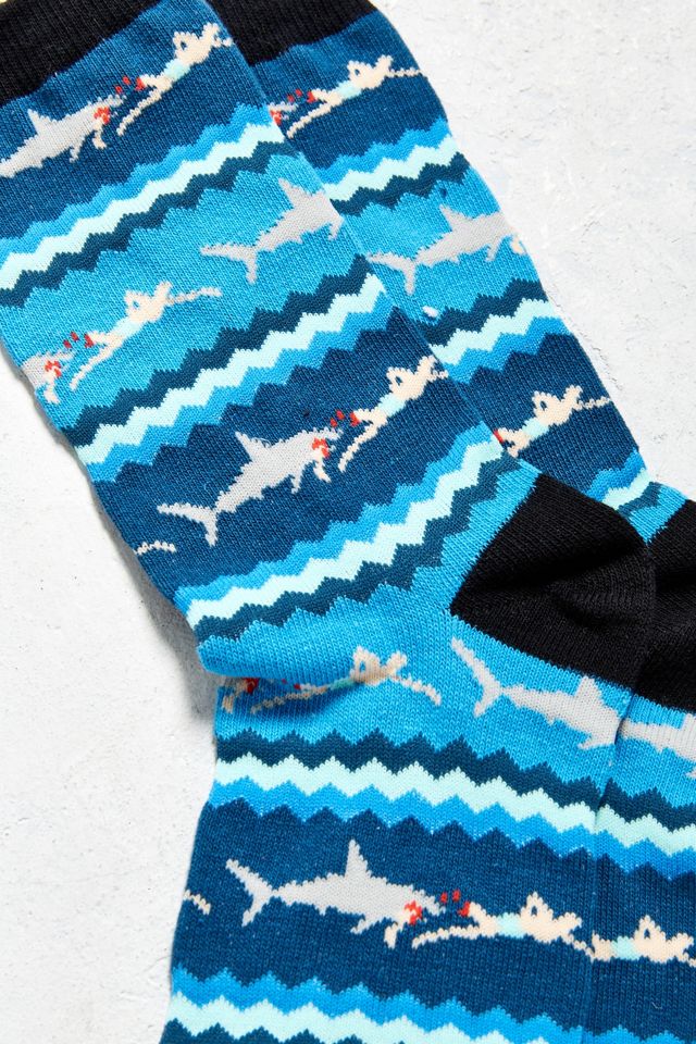 Shark Chase Stripe Crew Sock #1