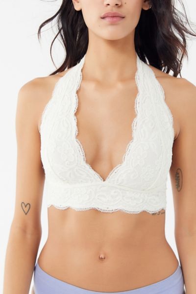 UO Out From Under XS Gray Seamless Halter Lace Bra Bralette Urban  Outfitters NWT 