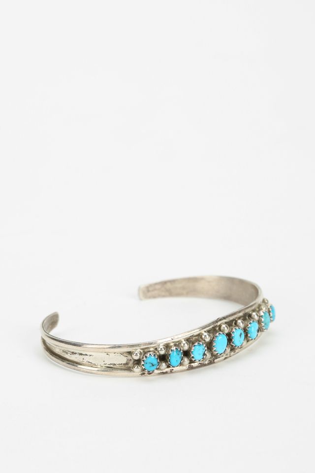 Vintage Turquoise Stud Silver Bracelet | Urban Outfitters Canada