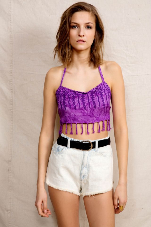 Urban Outfitters Strappy Back Halter Bra Purple - $14 (60% Off