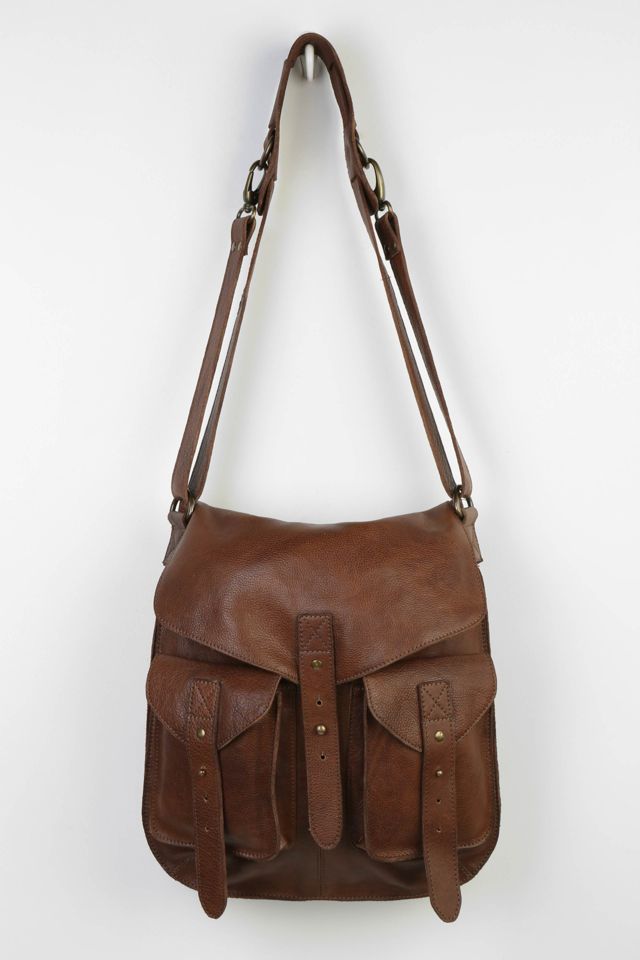 BDG Leather TabStrap Messenger Bag Urban Outfitters