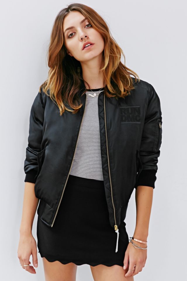 adidas Originals Blue RUN DMC Bomber Jacket | Urban Outfitters