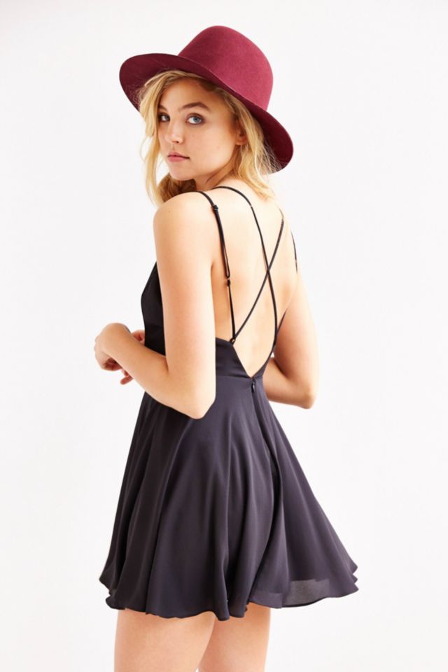 Black strappy hotsell skater dress