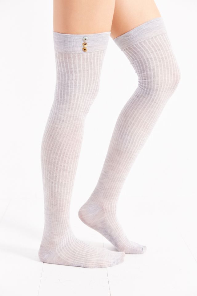 Lightweight Button-Rib Over-The-Knee Sock #3