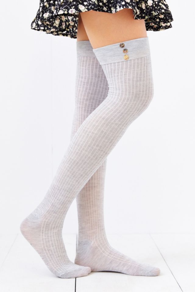 Lightweight Button-Rib Over-The-Knee Sock #4