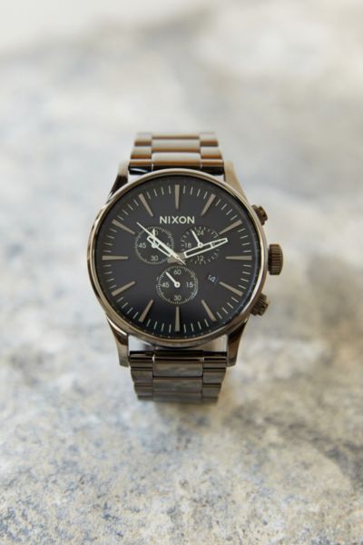 Nixon Sentry Chrono Gunmetal Watch Urban Outfitters