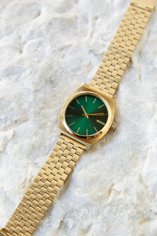 Nixon green and gold watch best sale