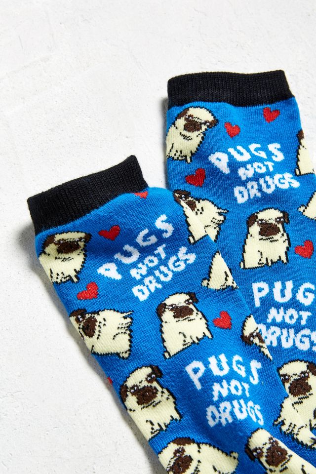 Pugs Not Drugs Crew Sock #2