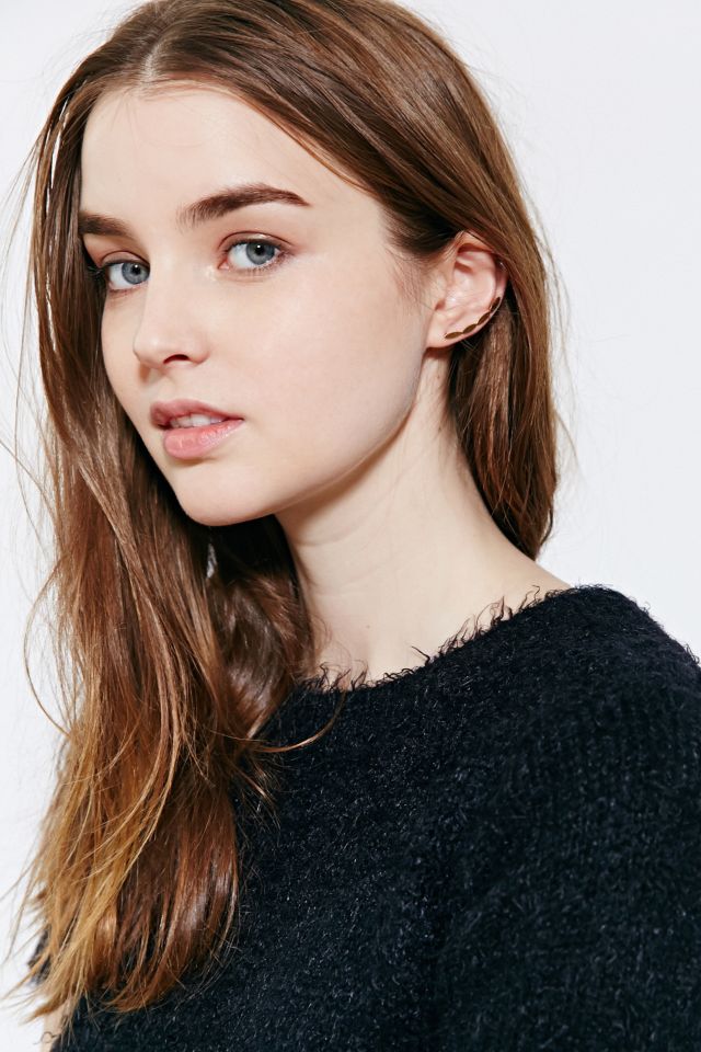 18k Gold & Sterling Silver Ear Climber Earring #2