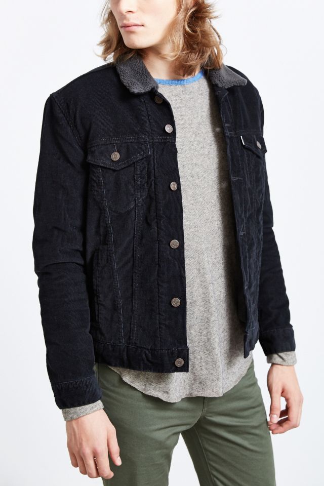 Levi's Black Corduroy Sherpa Trucker Jacket | Urban Outfitters