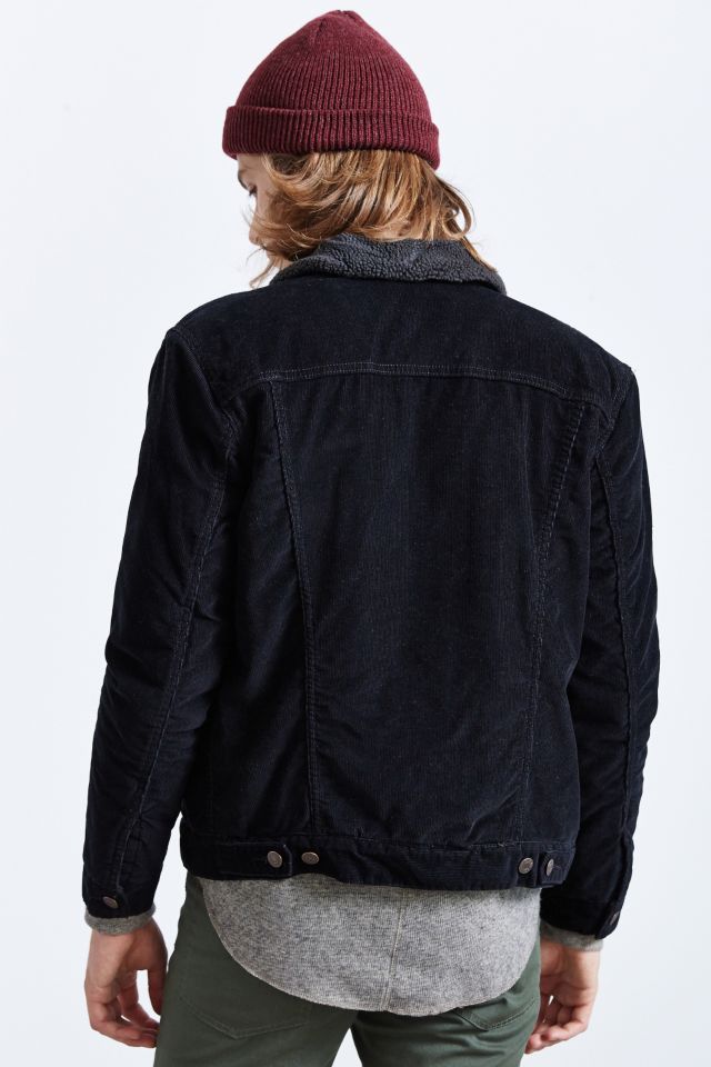 Levi's Black Corduroy Sherpa Trucker Jacket #3