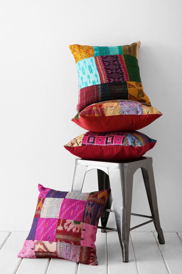 One Of A Kind Patchwork Kantha Pillow Cover Urban Outfitters