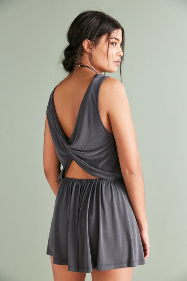 Silence + Noise Knit Twist-Back Romper