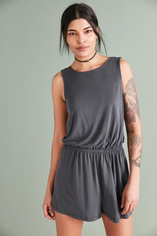 Silence + Noise Knit Twist-Back Romper #3