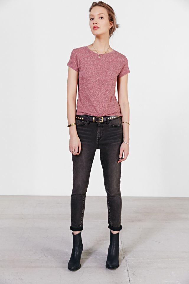 T-shirt rétréci uni avec poche BDG #4