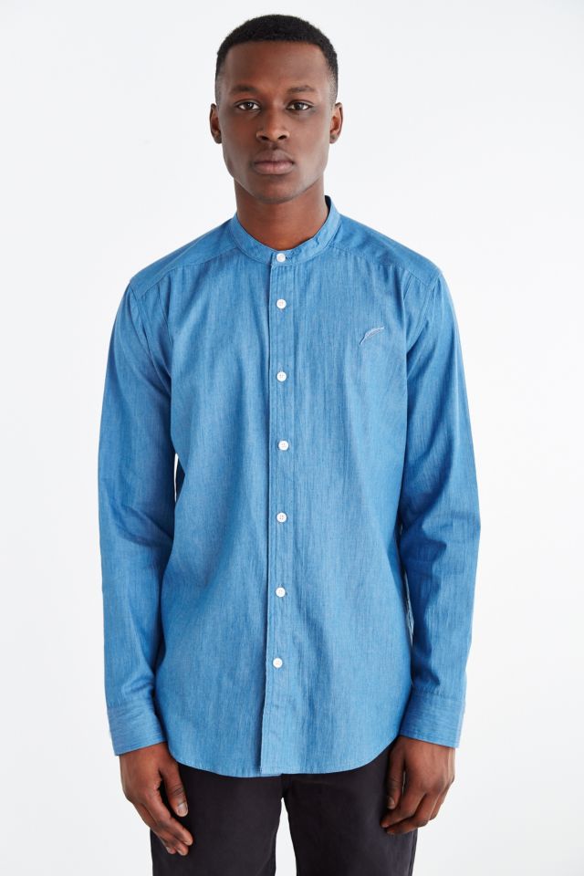 button down no collar shirt