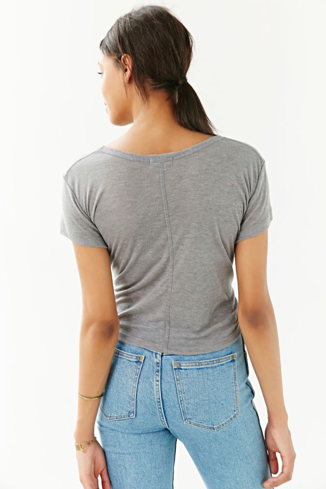 トップス Lona ribbon tops LNA Clothing Ribbon Top Heather Grey SW1519 - Free Shipping