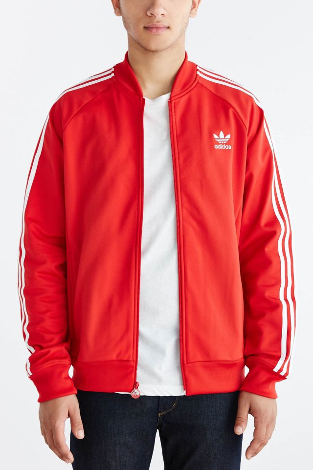 Adidas superstar red track jacket best sale