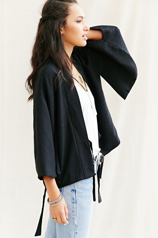 Kid's Kimono-Effect Bar Jacket Black Macrocannage Technical Fabric
