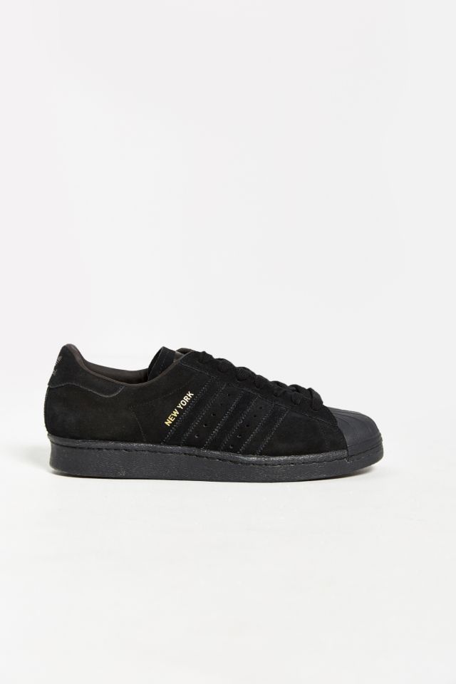 Adidas superstar black suede new clearance york