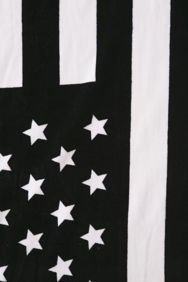 American Flag Black + White Beach Towel #2