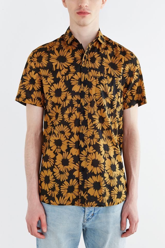 Koto Short-Sleeve Sunflower Breezy Button-Down Shirt | Urban