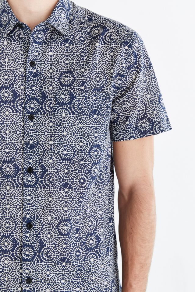 Chemise boutonnée aérée à imprimé de mosaïque Koto #1