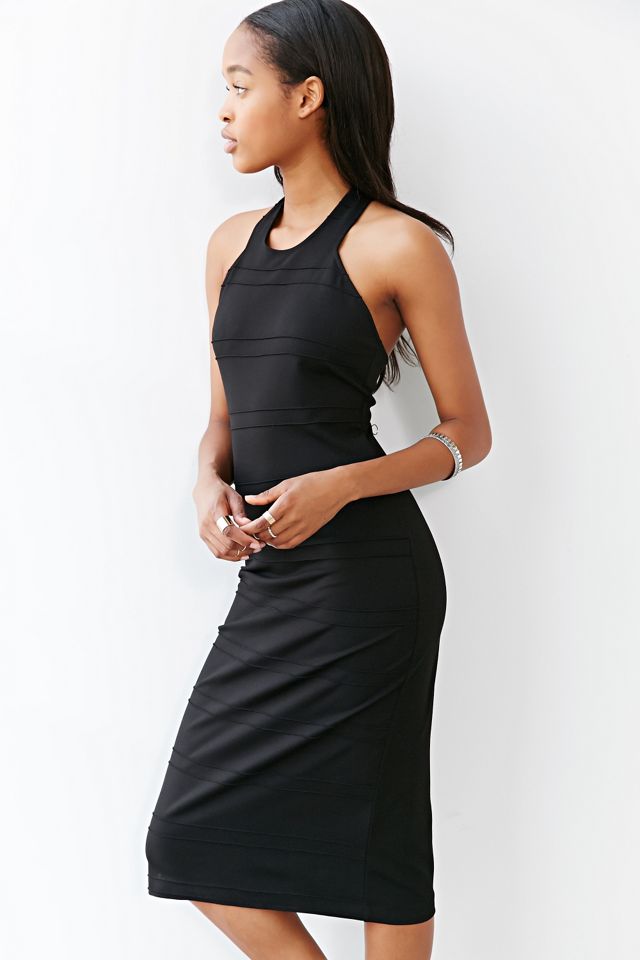bb dakota black dress Tie Strap Voluminous Trapeze Mini Dress – Polka Dot – Cozy Cottage main image 1