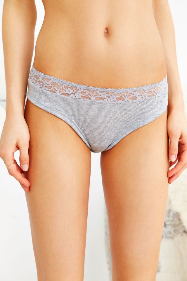 Culotte taille basse côtelée avec dentelle Clara #1